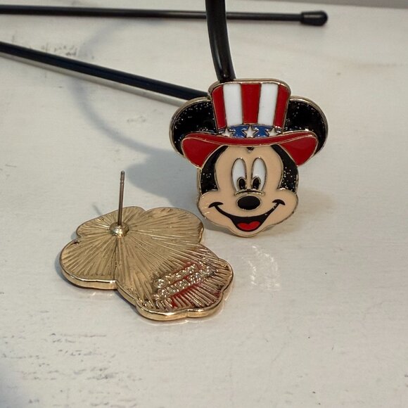 DISNEY X BAUBLEBAR PATRIOTIC MICKEY UNCLE SAM EARRINGS - Picture 3 of 4
